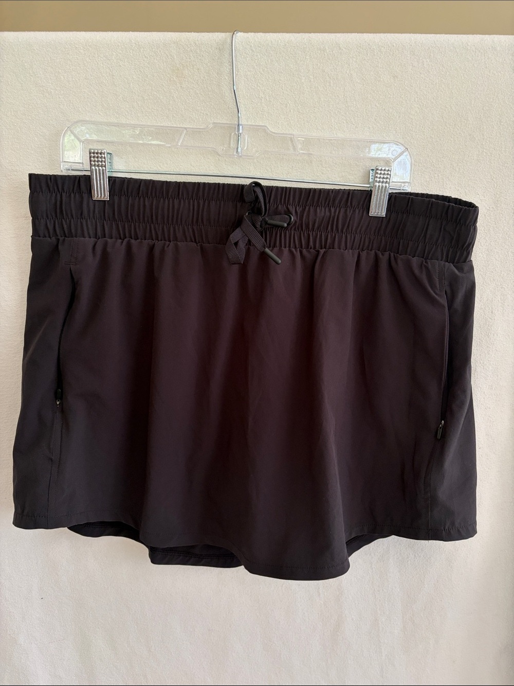 all in motion Black Athletic Skort with Elastic Waist and Zip Pockets